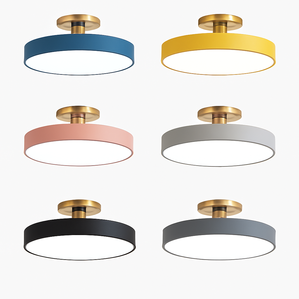 Plafonnier design à LED rond et support doré Office - vue 4 sur 3