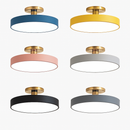 Plafonnier design à LED rond et support doré Office