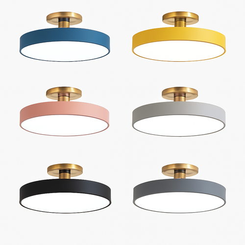 Plafonnier design à LED rond et support doré Office