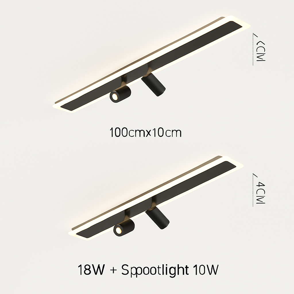 Plafonnier design moderne LED en métal noir avec plusieurs spots lumineux - vue 5 sur 6