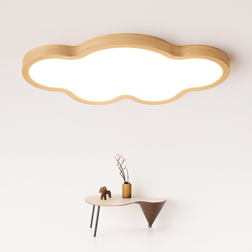 Plafonnier en bois à LED en forme de nuage