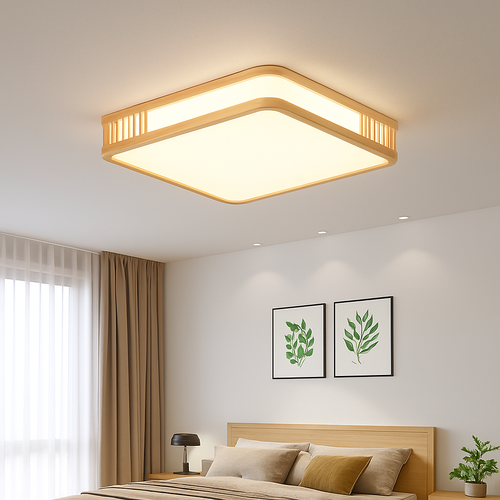 plafonnier en bois naturel à led pour décoration intérieure