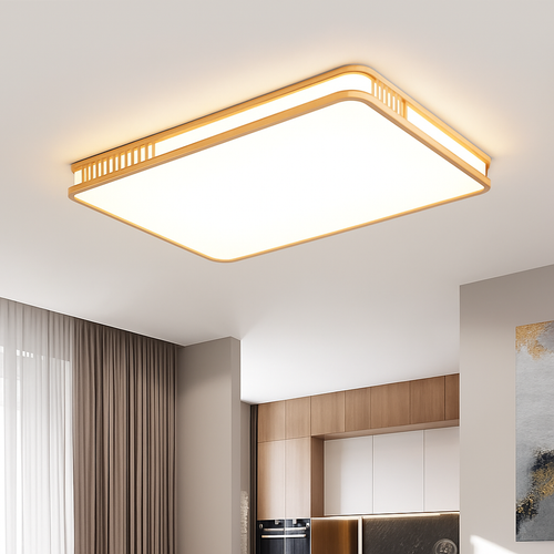 plafonnier en bois naturel à led pour décoration intérieure