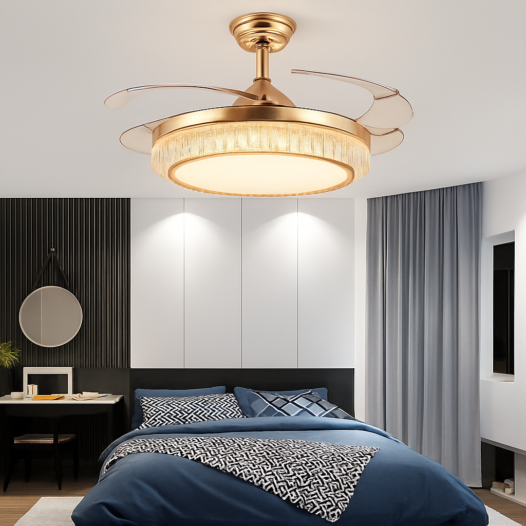 Crystal ceiling light with LED and remote control elegant design