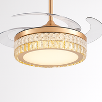 Crystal ceiling light with LED and remote control elegant design