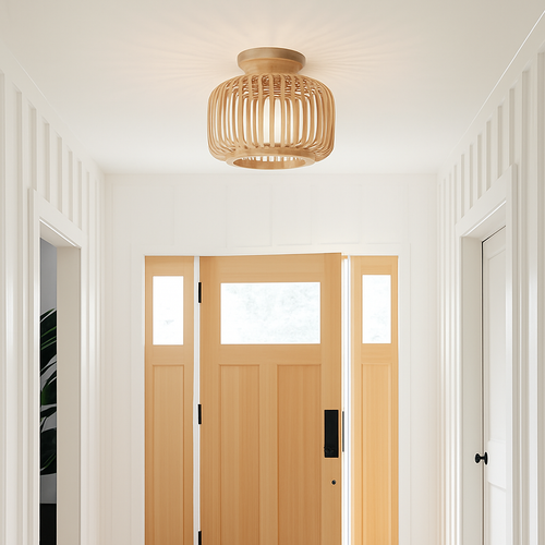 plafonnier en rotin et osier pour une décoration naturelle