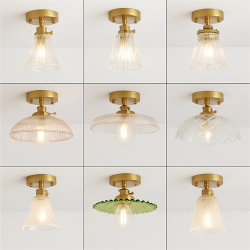 plafonnier en verre nordique rétro loft vintage moderne abat-jour - vue 4 sur 26