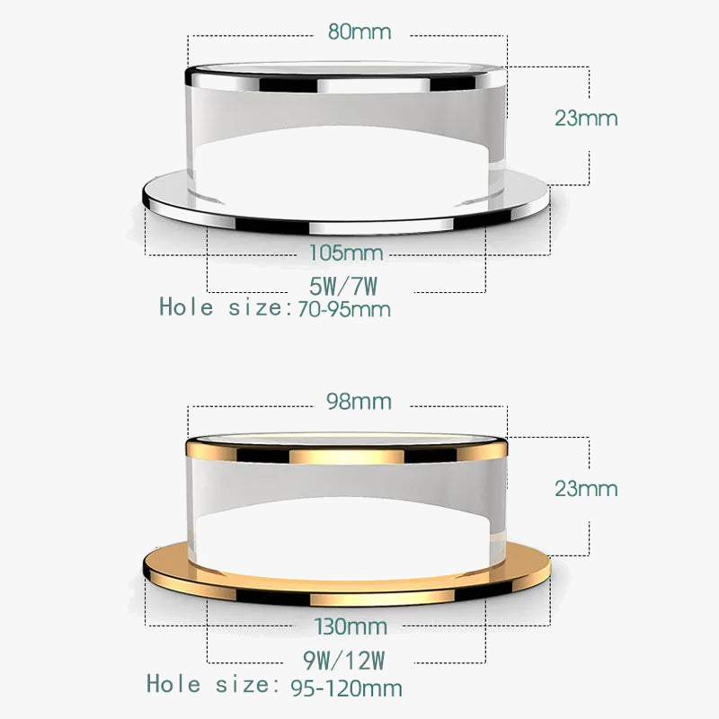 plafonnier encastré en cristal style luxueux pour éclairage LED