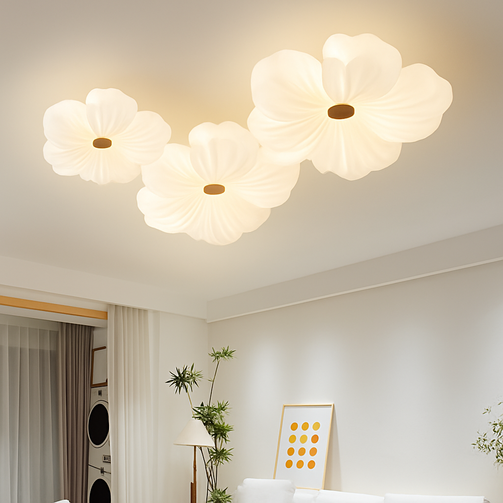 plafonnier floral nordique pour décoration de chambre d'enfant - vue 3 sur 12