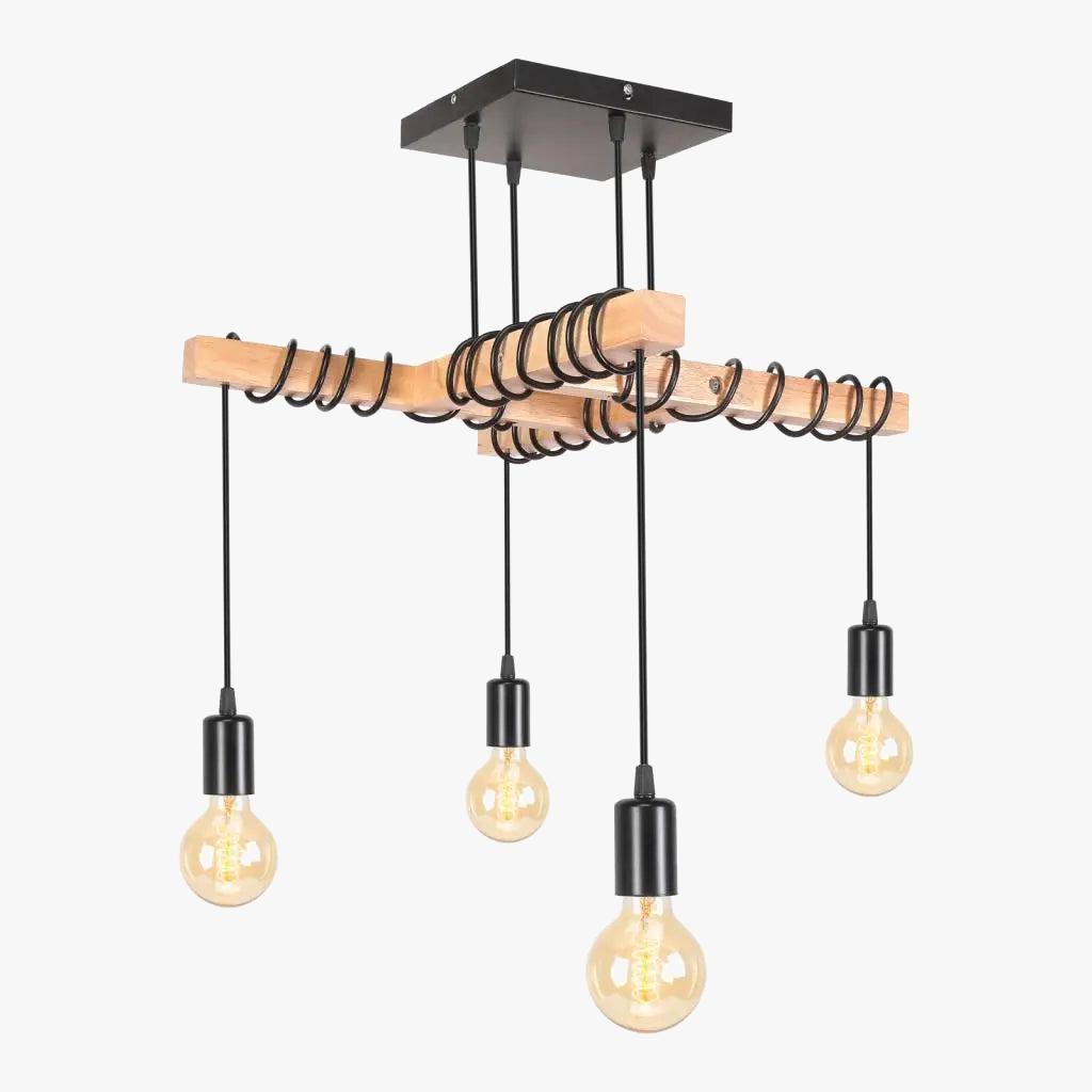plafonnier industriel vintage 4 têtes pour lumière suspendue