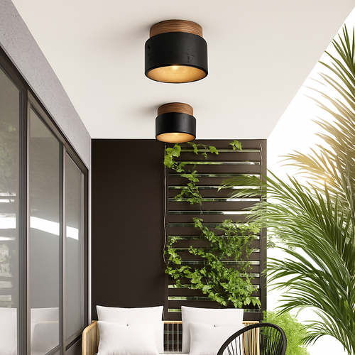 plafonnier japonais wabi-sabi en pierre pour extérieur et intérieur