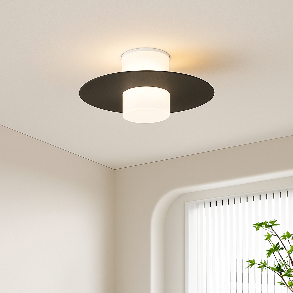 Plafonnier Led allée couloir couloir lustre moderne plafonnier pour salon salle à manger cuisine chambre noir blanc - vue 3 sur 6