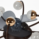 Minimalist LED glass ball ceiling light with integrated fan