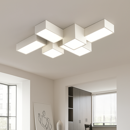 Plafonnier Led carré minimaliste moderne - vue 4 sur 12