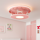 Creative carousel LED ceiling light for girls