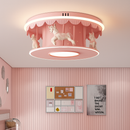 Creative carousel LED ceiling light for girls