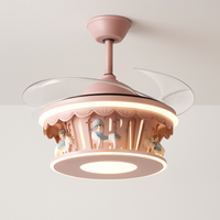 Creative carousel LED ceiling light for girls