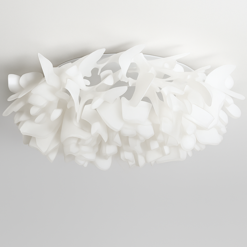 Plafonnier LED chic nordique fleurs blanches - vue 6 sur 6