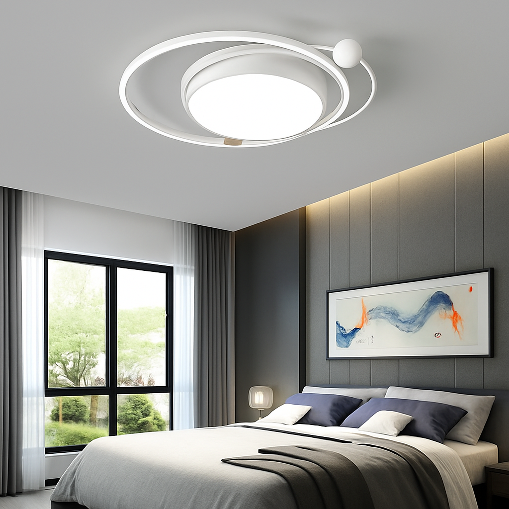 plafonnier led circulaire avec télécommande design simple 	 2024 - vue 5 sur 12