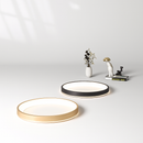 Modern minimalist large LED wood grain circular ceiling light