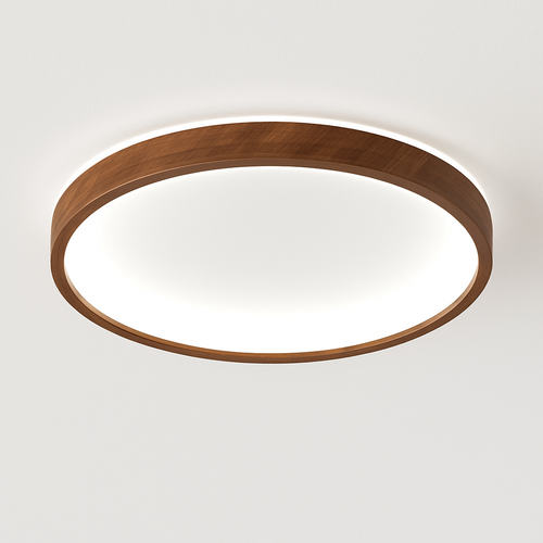 Modern minimalist large LED wood grain circular ceiling light