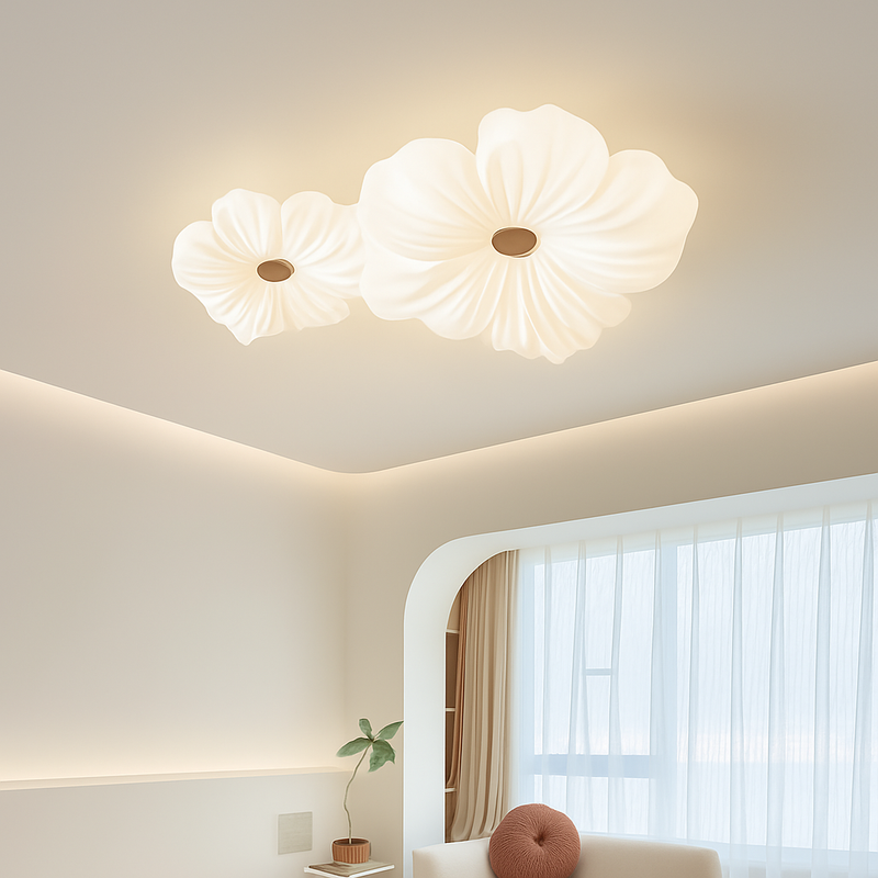 plafonnier led décoratif en forme de fleur style nordique