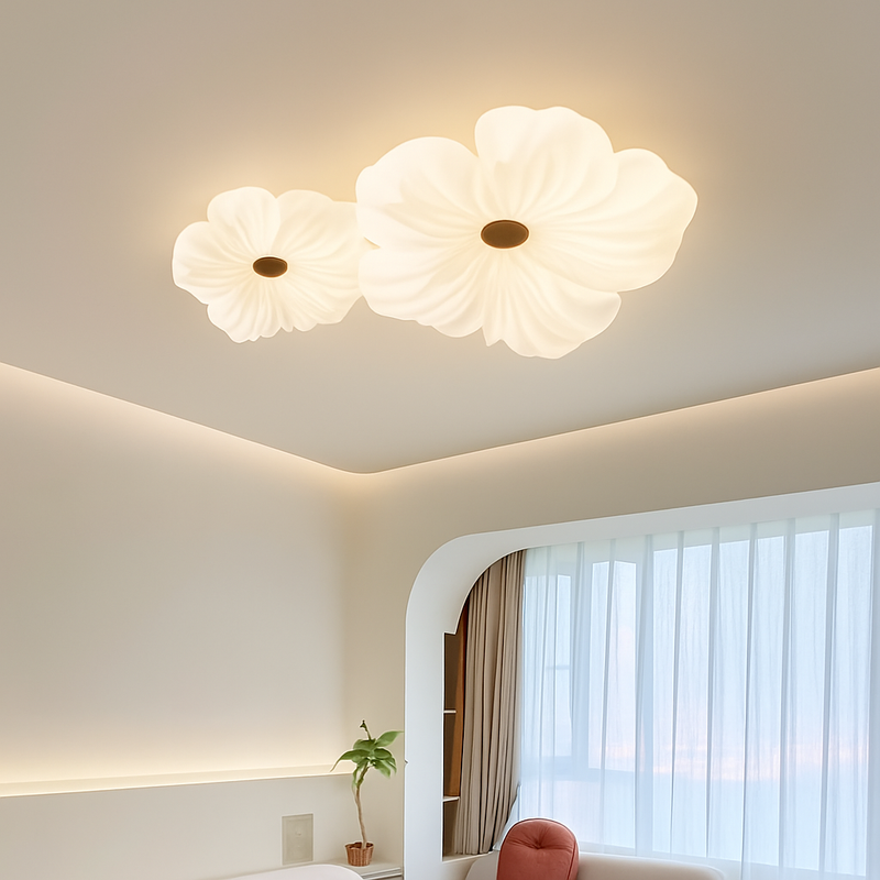 plafonnier led décoratif en forme de fleur style nordique