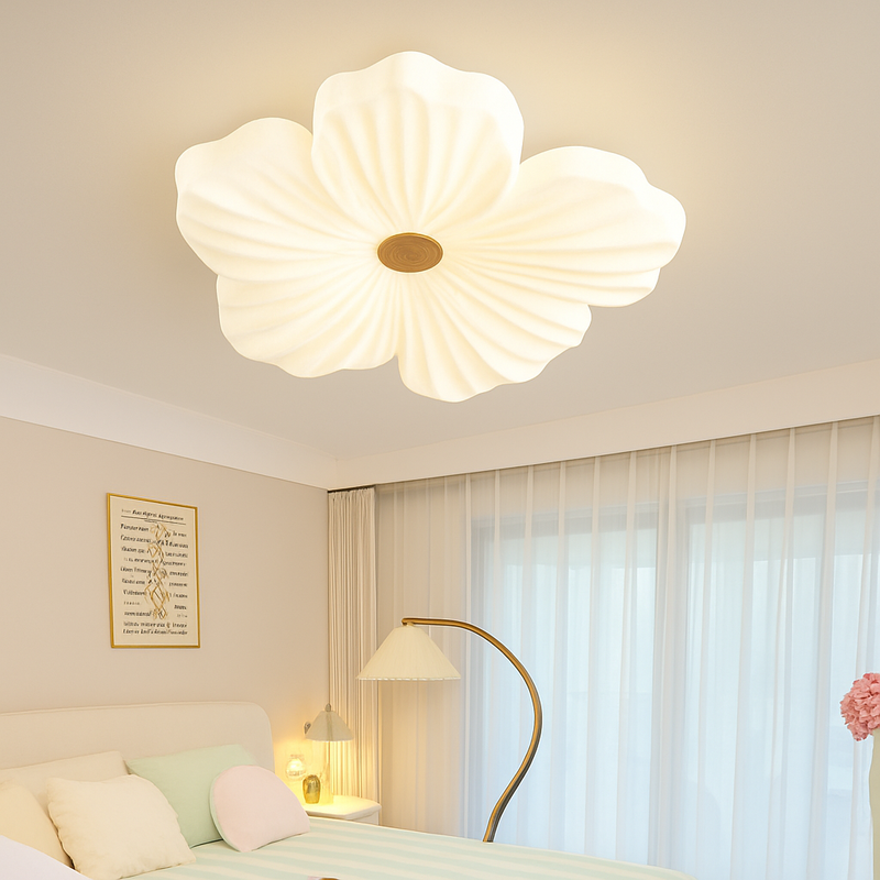 plafonnier led décoratif en forme de fleur style nordique