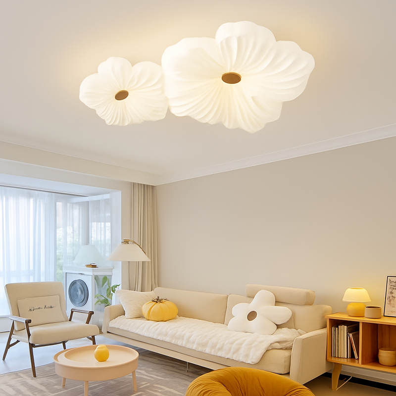 plafonnier led décoratif en forme de fleur style nordique