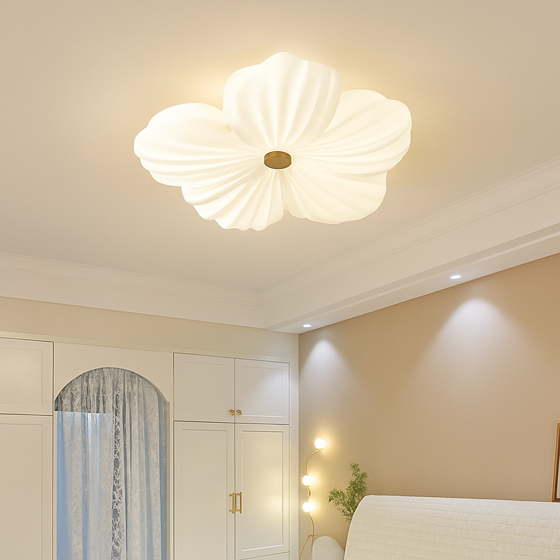 plafonnier led décoratif en forme de fleur style nordique