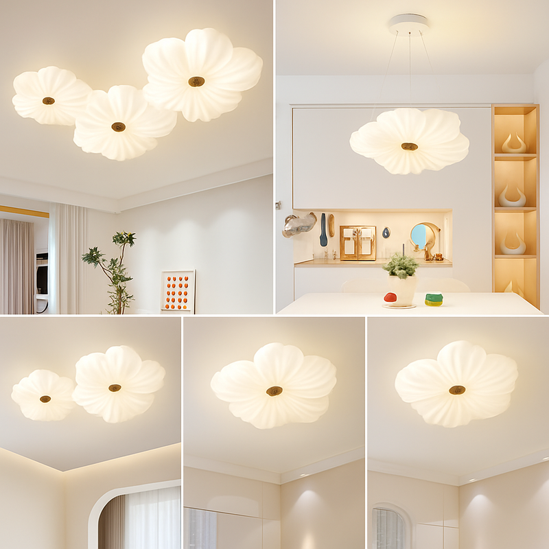 plafonnier led décoratif en forme de fleur style nordique