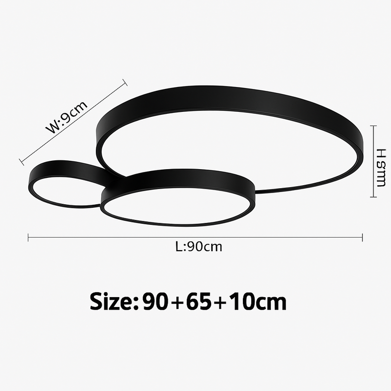 Plafonnier LED design décorative led noir blanc