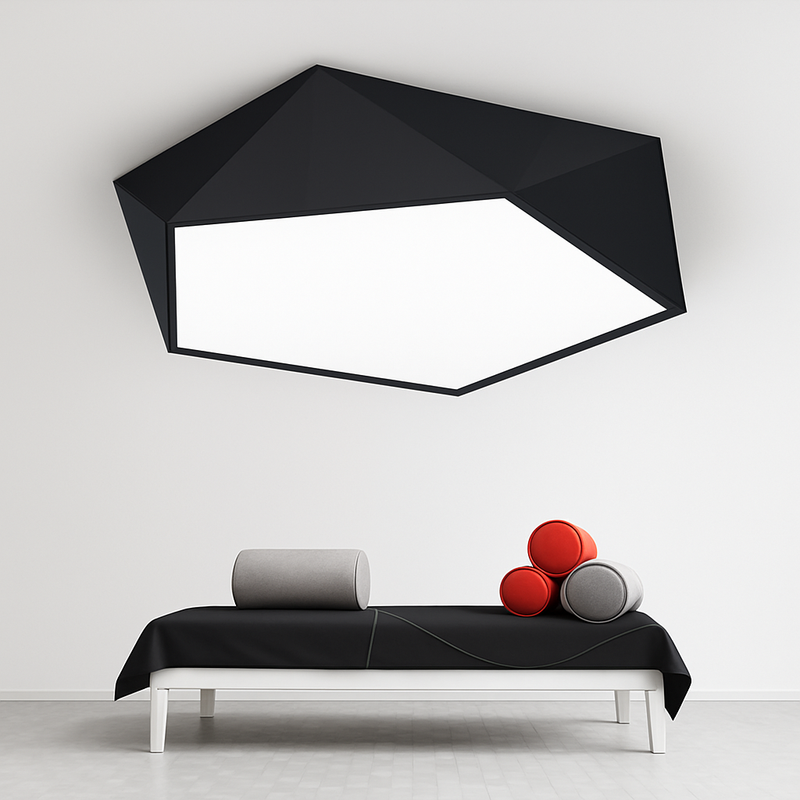 Plafonnier LED design géométrique en diamant