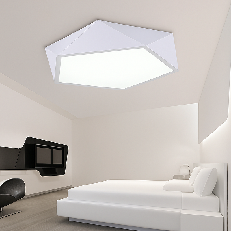 Plafonnier LED design géométrique en diamant