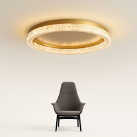 plafonnier led design moderne et simple en cristal doré rond et carré