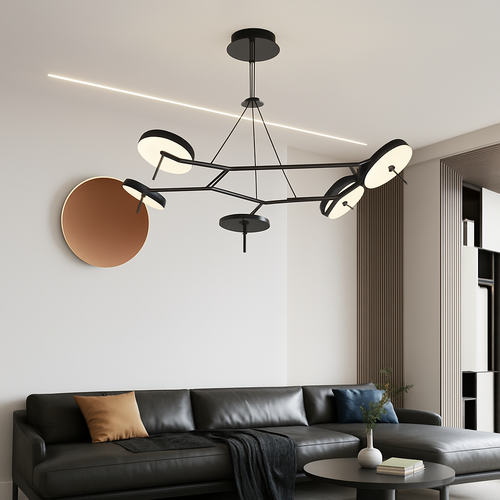 Plafonnier Led design nordique pour Tables basses de restaurant bureaux de chambre lampes suspendues noires luminaire de décoration de la maison