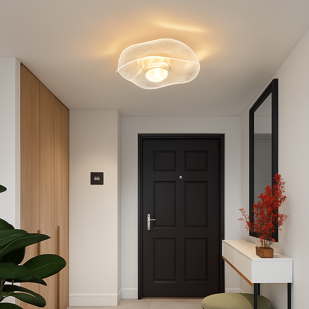 plafonnier led doré style nordique acrylique décoratif éclairage - vue 4 sur 10