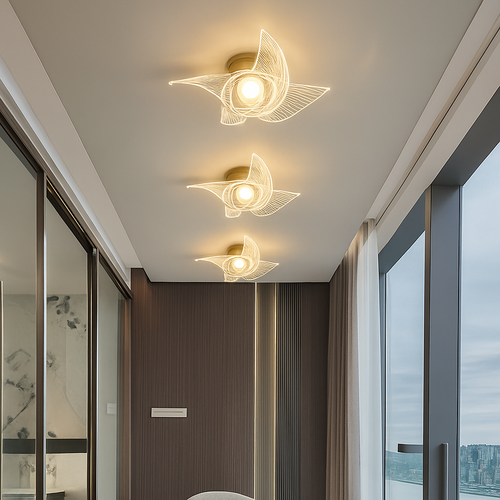 plafonnier led doré style nordique acrylique décoratif éclairage
