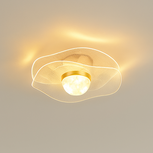 plafonnier led doré style nordique moderne en acrylique