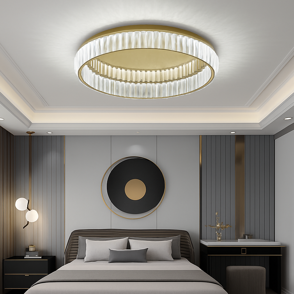 plafonnier led en cristal italien design haut de gamme pour décoration intérieure - vue 4 sur 8
