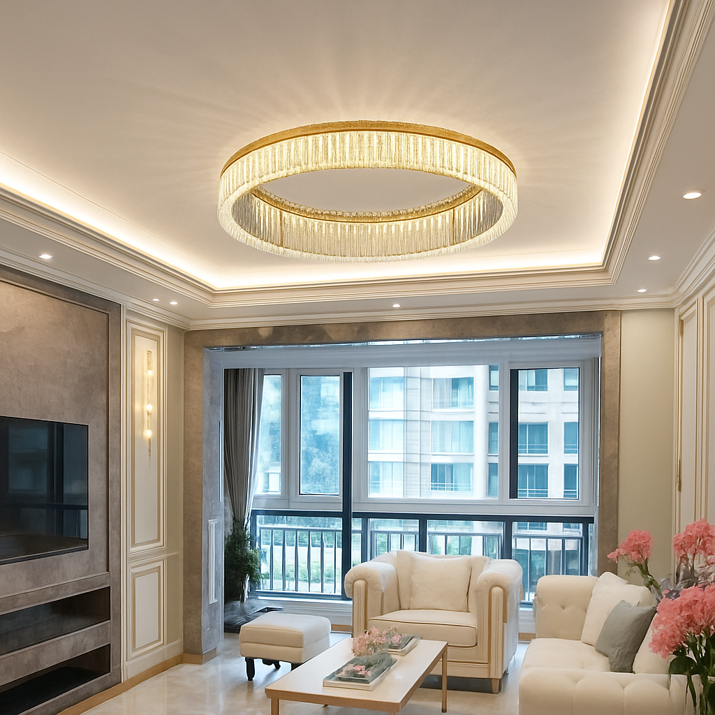 plafonnier led en cristal italien design haut de gamme pour décoration intérieure - vue 5 sur 8