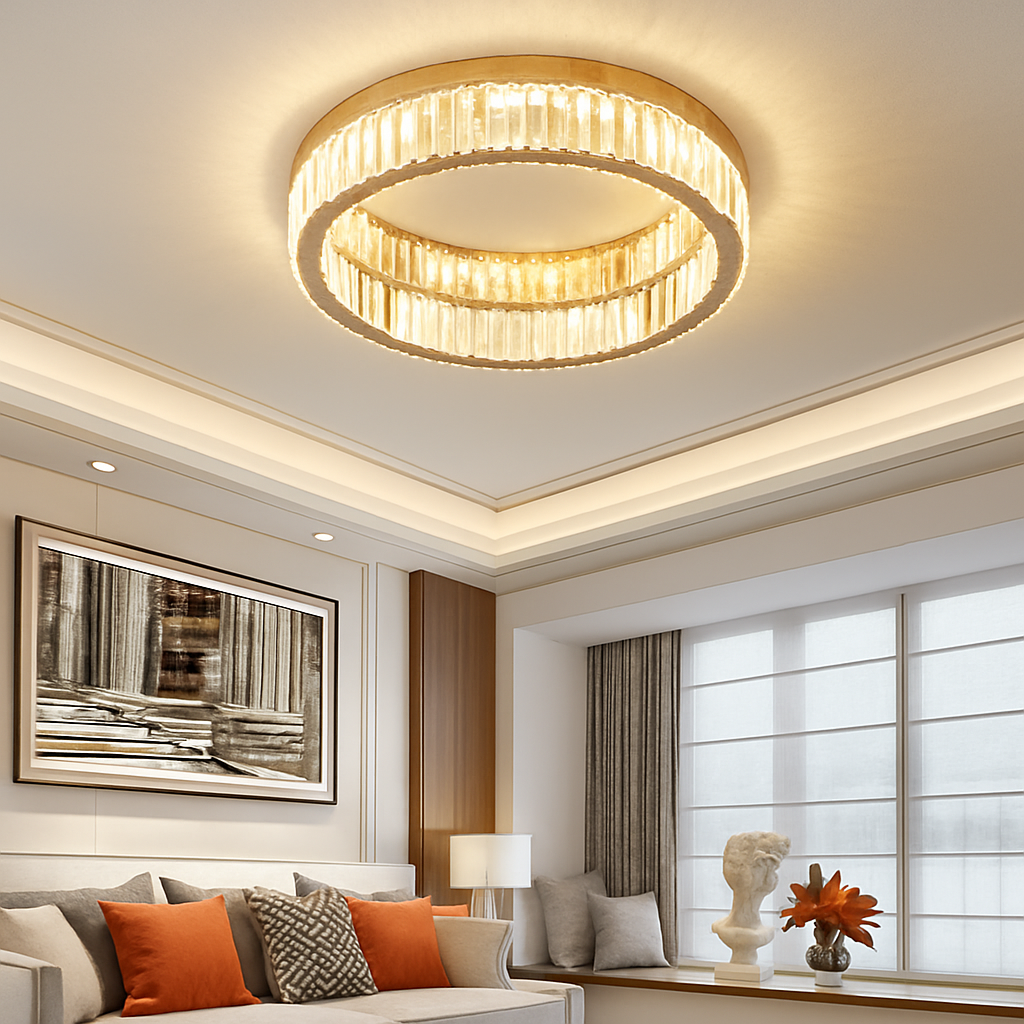 plafonnier led en cristal italien design haut de gamme pour décoration intérieure - vue 6 sur 8