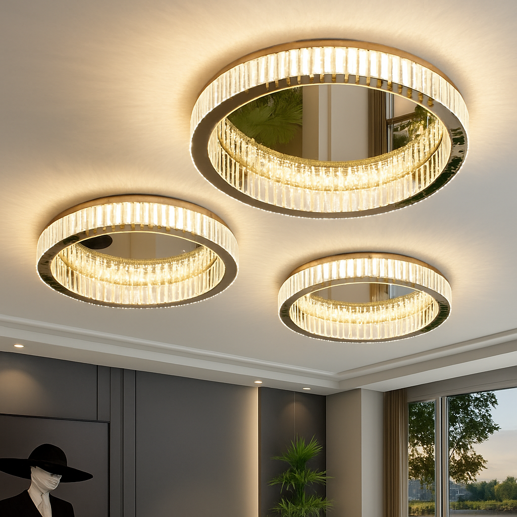plafonnier led en cristal italien design haut de gamme pour décoration intérieure - vue 8 sur 8