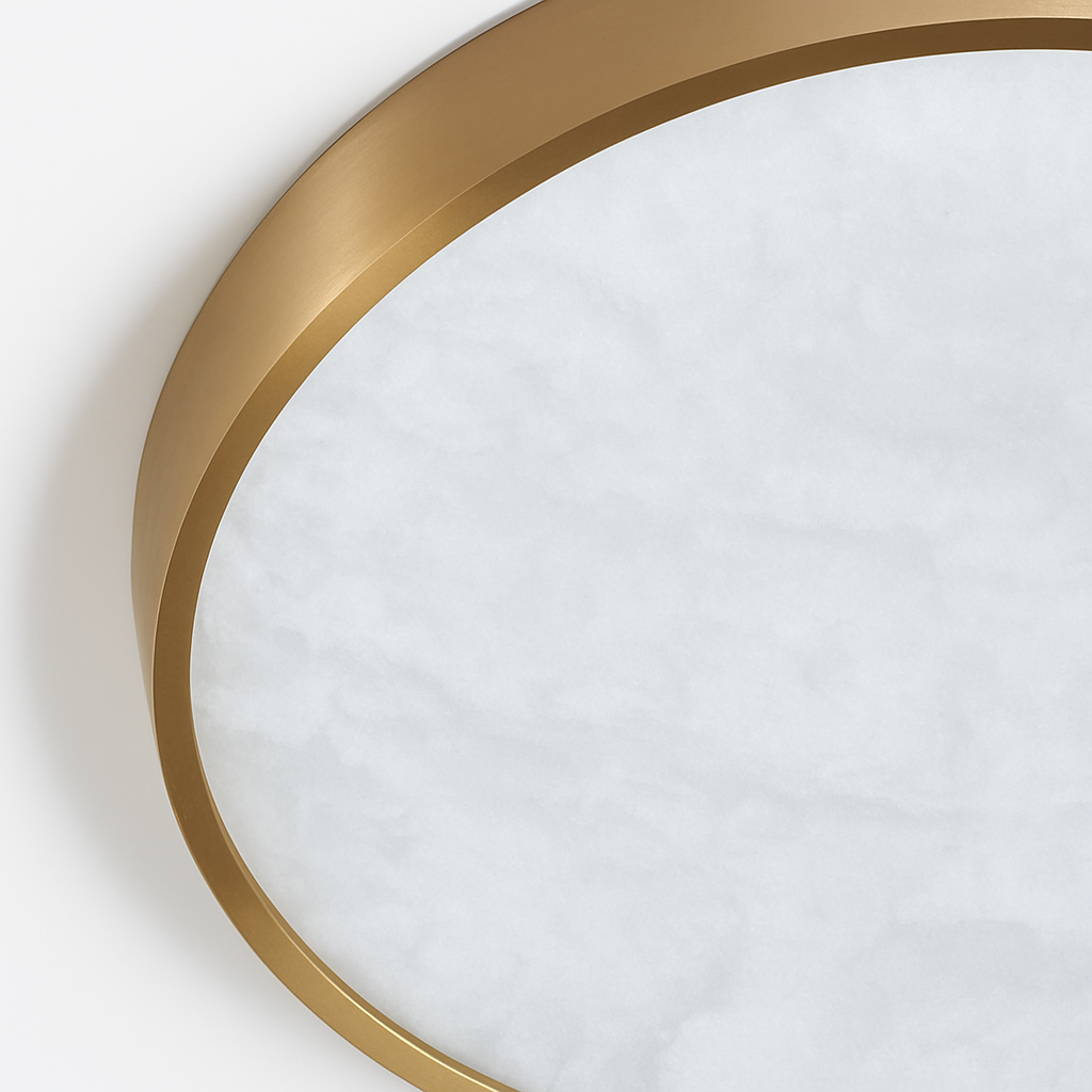 plafonnier led en marbre fin design simple et moderne en cuivre brossé - vue 4 sur 11