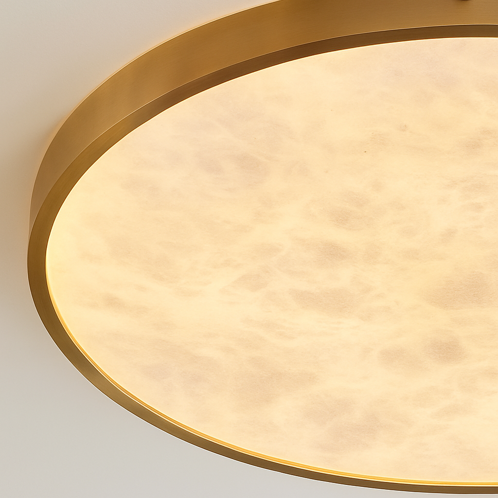 plafonnier led en marbre fin design simple et moderne en cuivre brossé - vue 11 sur 11
