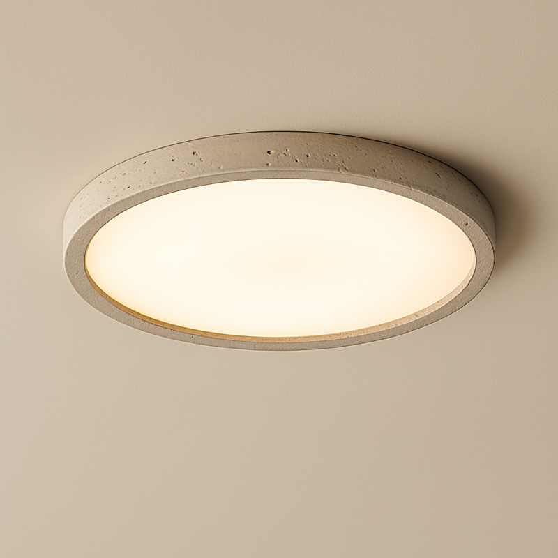 Plafonnier Led en travertin jaune