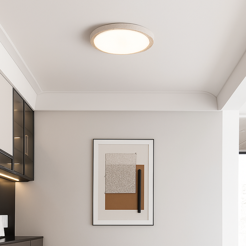 Plafonnier Led en travertin jaune