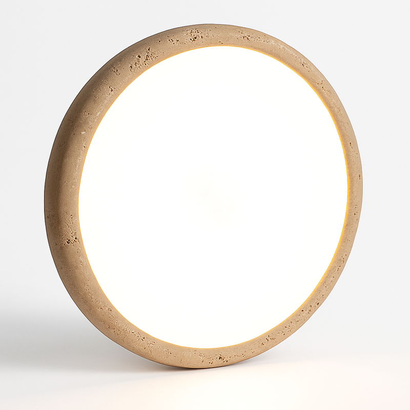 Plafonnier Led en travertin jaune