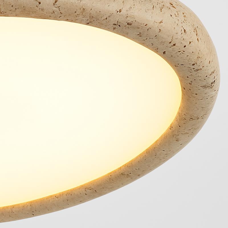 Plafonnier Led en travertin jaune