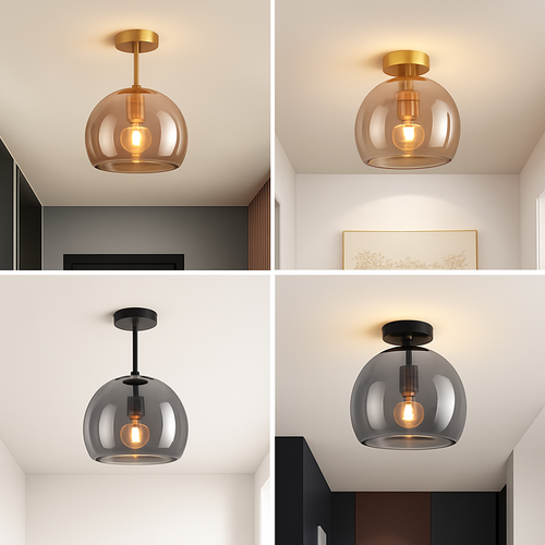 Plafonnier LED en verre au design moderne